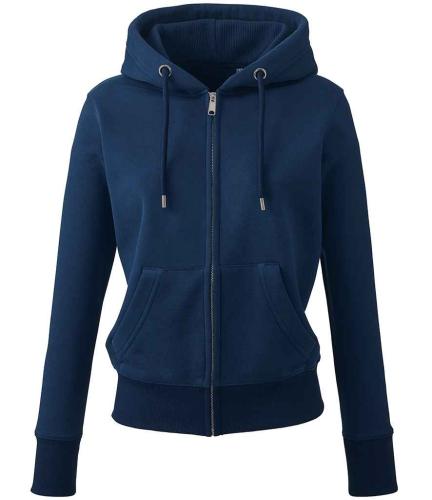 Anthem Ladies Organic Full Zip Hoodie - NAV - XS